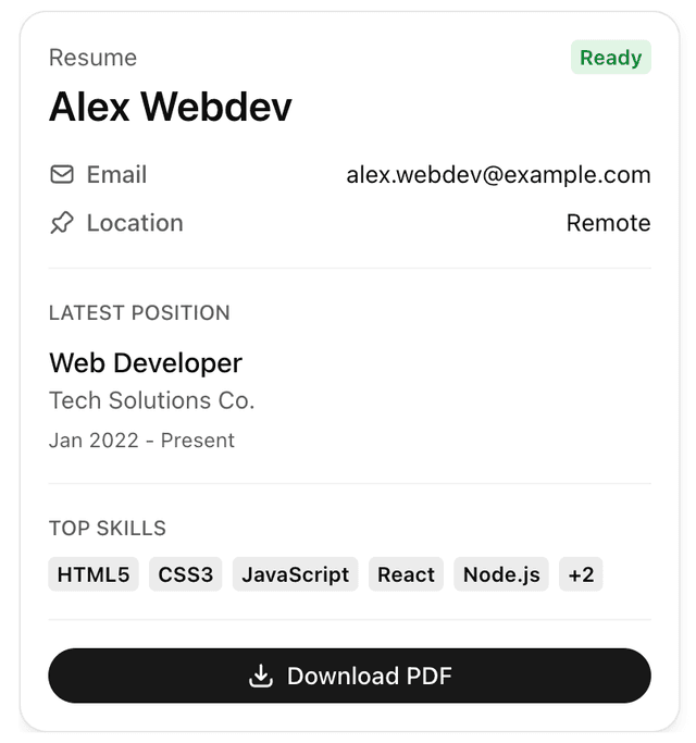Resume Generator preview